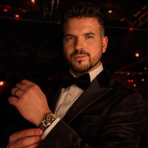 Big-band musicians on stage at the Bublé tribute
